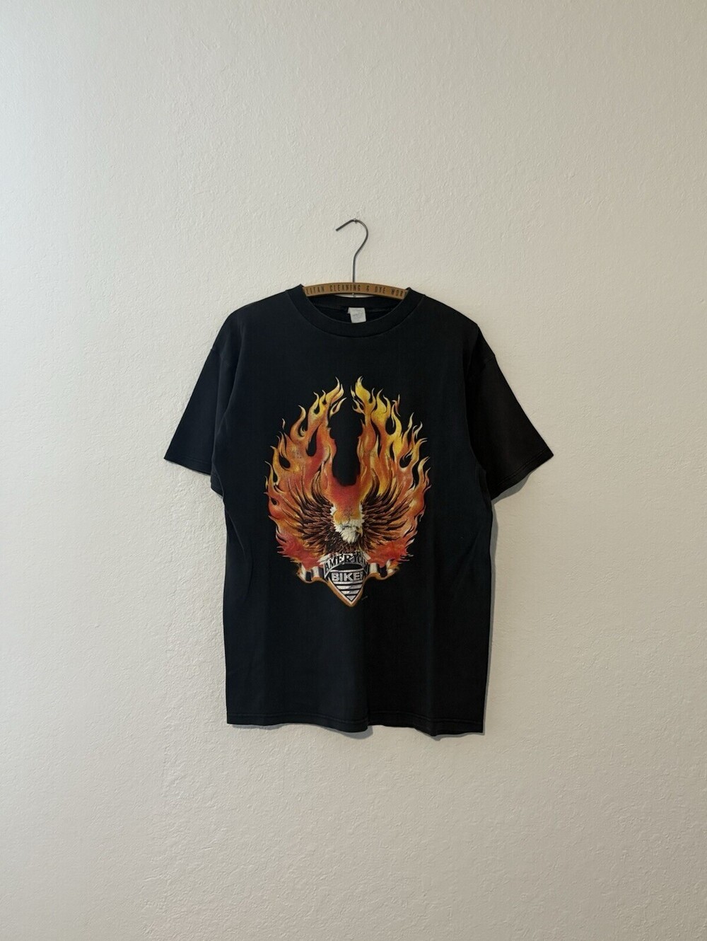 Vintage 90’s American Biker Flames Blue Thunder Run Shirt Size Men’s L